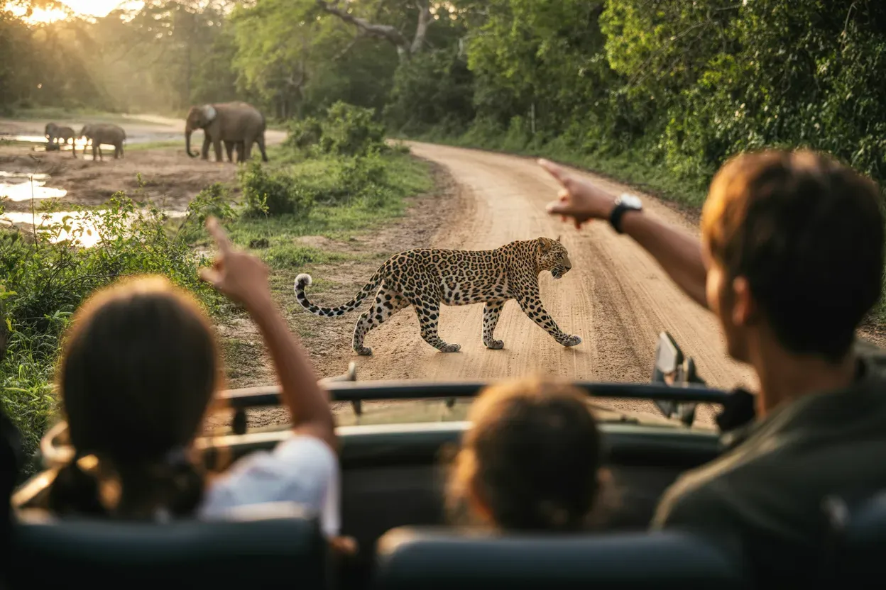 Safaris in Yala, Udawalawe, or Minneriya National Park
