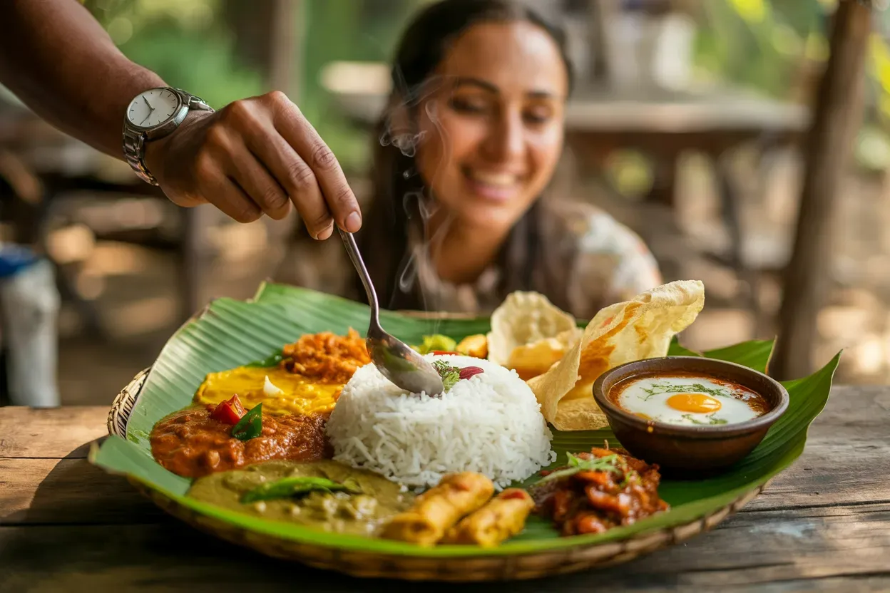 Must-try dishes like rice & curry, hoppers, and kottu roti